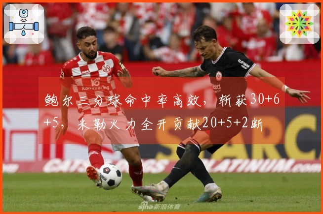 鲍尔三分球命中率高效，斩获30+6+5，米勒火力全开贡献20+5+2断